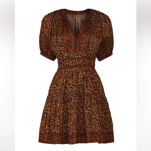 Ulla Johnson Mariana Puff Sleeve V-Neck Mini Dress Size 2 - Picture 8 of 16